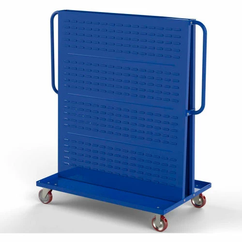 Valley Craft, Modular A-Frame Bin Cart F89548, 2 Louvered Panels, 48"W x 30"D x 62"H, Blue