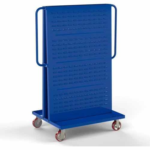 Valley Craft Modular A-Frame Bin Cart F89547 w/1 Louvered 1 Round-Peg Pegboard 36" x 30" x 62" Blue - Image 2
