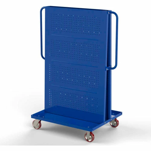 Valley Craft Modular A-Frame Bin Cart F89547 w/1 Louvered 1 Round-Peg Pegboard 36" x 30" x 62" Blue - Image 7