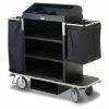 Forbes Industries Forbes Steel Guest Room Attendant Cart w/Under Deck Shelf & Organizer, Black - 2120-EN