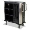 Forbes Industries Forbes Plastic Compact Suite Cart w/Stainless Steel Corners & Handles, Black - 2277-EN