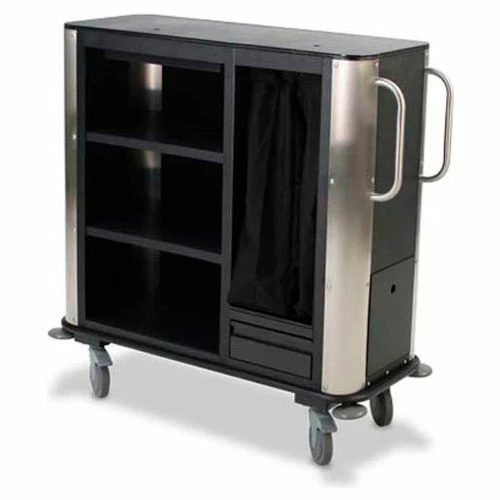 Forbes Industries Forbes Plastic Suite Cart w/Stainless Steel Corners & Handles, Black - 2279-EN