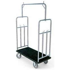 Forbes Industries Forbes Standard Bellman Cart 2499-BK-BK Stainless, Black Carpet, Black Bumper, 8" Rubber