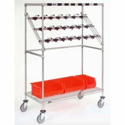 Nexel® Chrome Catheter Procedure Cart, 5" Swivel Casters, 24"L x 60"W x 68"H