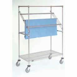 Nexel® Chrome High Profile Sterile Wrap Rack, 2 Casters with Brakes, 48"L x 24"W x 68"H