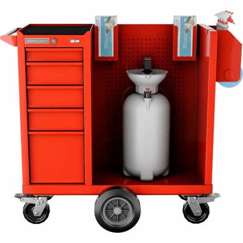 Champion Tool Storage Champion FM Pro Series Steel Industrial Mobile Sanitization Cart 41"W x 20"D x 43"H Red - Image 4