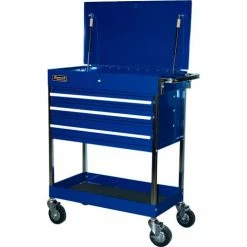 Homak BL05500200 34-1/2" Professional 3 Drawer Blue Service Cart