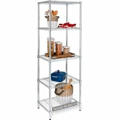 Honey-Can-Do 5-Tier Shelving Unit 24"L x 18"W x 72"H - Chrome