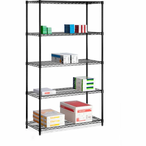 Honey-Can-Do 5-Tier Storage Shelves 42"L x 18"W x 72"H - Black