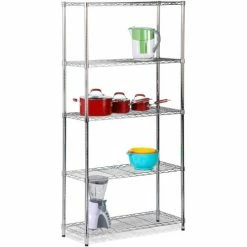 Honey-Can-Do 5-Tier Storage Shelves 36"L x 14"W x 72"H - Chrome
