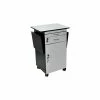 Luxor Wood Multimedia Workstation, 23-3/4"W x 18-7/8"D x 37-3/8"H, Gray/Black