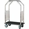 Hospitality 1 Source Estate Bellman Cart, Curved Uprights, Black Carpet