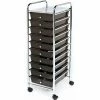 Seville Classics 15-5/16"L x 12-13/16"W x 38-3/16"H - 10 Drawer Organizer Cart - Black