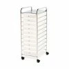 Seville Classics 15-5/16"L x 12-13/16"W x 38-3/16"H - 10-Drawer Organizer Cart - Frosted White