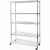 Seville Classics 5-Tier UltraDurable Mobile Wire Shelving - Commercial Grade NSF Steel 48"L x 18"W x 75"H - Chrome