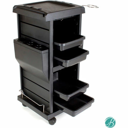 AYC Group Claire Lockable Salon Organization Trolley - Black - Image 3