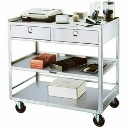 Lakeside® 474 Stainless Steel Equipment Stand, 3 Shelves, 2 Drawers, 500 lbs Capacity