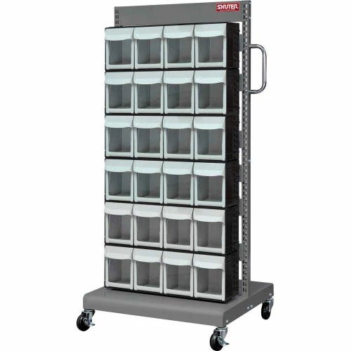 Shuter 1010549 Flip Out Bin Mobile Parts Cart - Double Sided with 48 Bins