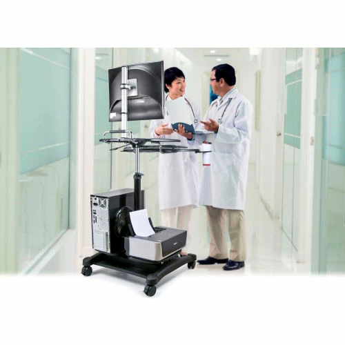 Aidata LDC003P Sit/Stand Mobile PC Workstation with LCD/LED Monitor Mount - Image 5