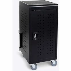 Luxor Tablet/Chromebook Charging Cart for 24 Devices, 17-1/8"W x 25"D x 37-5/8"H, Black