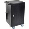 Luxor Mobile Tablet/Chromebook Charging Cart with Key Lock For 30 Devices, Black