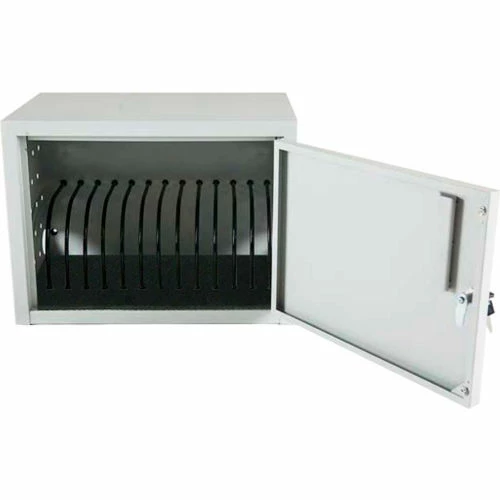 Luxor Wall/Desk Tablet Charging Cabinet For 12 Devices, 19"W x 13"D x 14"H, Gray - Image 4