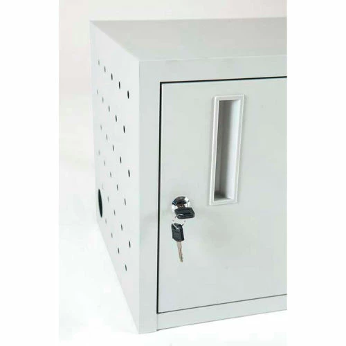 Luxor Wall/Desk Tablet Charging Cabinet For 12 Devices, 19"W x 13"D x 14"H, Gray - Image 6