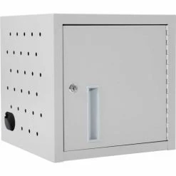 Luxor Wall/Desk Tablet Charging Station for 8 Devices, 14"W x 14"D x 14"H, Light Gray