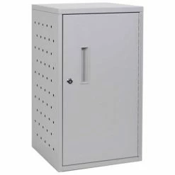 Luxor Vertical Wall/Desk Tablet Charging Cabinet For 12 Devices, 13"W x 15-3/4"D x 24-3/8"H, Gray