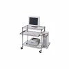 Luxor Chrome Wire Mobile Computer Workstation, 29-1/2"W x 18"D x 42"H