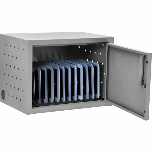 Luxor Wall/Desk Tablet Charging Cabinet For 12 Devices, 19"W x 13"D x 14"H, Gray - Image 8