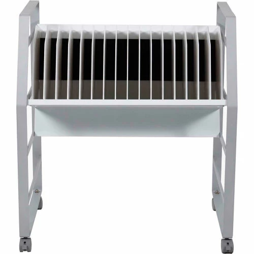 Luxor Tablet/Chromebook Open Charging Cart for 16 Devices, 27"W x 14-3/4"D x 30"H, Gray/White - Image 2
