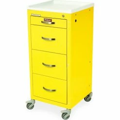 Harloff M-Series Tall Isolation Cart, 4 Drawers, Key Lock, 18"W x 18"L x 40-3/4"H, White