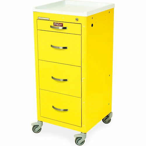 Harloff M-Series Tall Isolation Cart, 4 Drawers, Key Lock, 18"W x 18"L x 40-3/4"H, Light Gray
