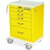 Harloff M-Series Short Isolation Cart, 5 Drawers & E Lock, 30"W x 22"L x 37-1/4"H, Hammertone Red