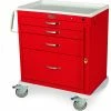Harloff M-Series Short Emergency Crash Cart, 4 Drawers, 36-3/4"W x 22"L x 37-1/4"H, Beige