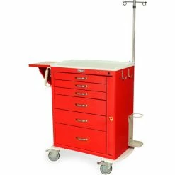 Harloff M-Series Tall Emergency Crash Cart, 6 Drawers, 36-3/4"W x 22"L x 43"H, Yellow