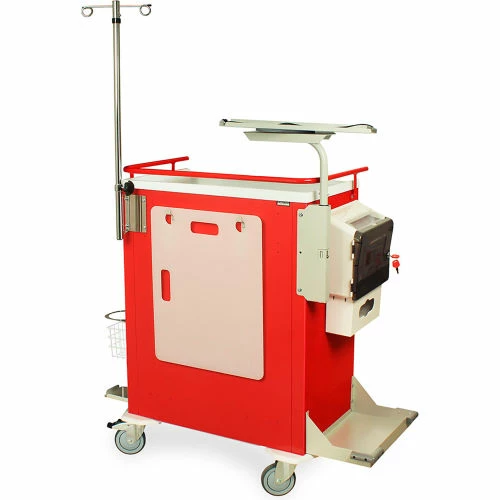 Harloff M-Series Tall Emergency Crash Cart, 6 Drawers, 36-3/4"W x 26"L x 43"H, Mauve - Image 3