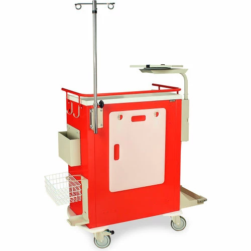 Harloff M-Series Tall Emergency Crash Cart, 6 Drawers, 36-3/4"W x 26"L x 43"H, Mauve - Image 4