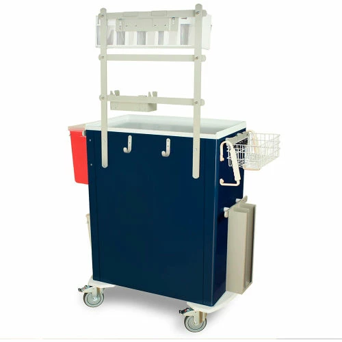 Harloff M-Series Tall Anesthesia Cart,6 Drawers & E Lock,47-5/8"W x 22"L x 66-3/4"H,Purple - Image 2
