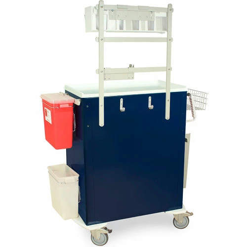 Harloff M-Series Tall Anesthesia Cart,6 Drawers & E Lock,47-5/8"W x 22"L x 66-3/4"H,Purple - Image 4