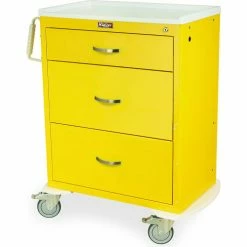 Harloff Tall Isolation Cart,3 Drawers & Standard Key Lock,37-1/2"Wx22"Lx42-63/100"H,Forest Green