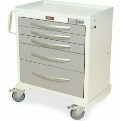 Harloff A-Series Aluminium Medical Cart, Short Height, 36-3/4"W x 22"L x 37-1/4"H, White