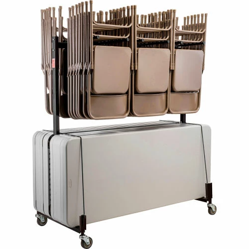 Interion By Global Industrial Interion® Chair and Table Cart - Double Tier - Holds 42 Chairs & 8-10 Tables - Image 5