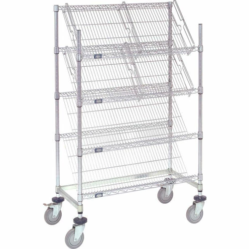 Nexel® Slant Wire Shelving Suture Cart, 4 Shelves, 36"W x 18"L x 69"H - Image 5