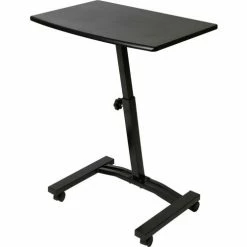 Seville Classics Mobile Laptop Computer Desk Cart, Black