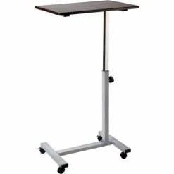 Seville Classics airLIFT® Height Adjustable Mobile Laptop Desk Cart, Silver