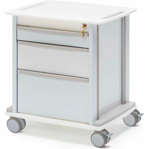 Omnimed® Omni Under-Counter Storage Cart with 3 Drawers and Key Lock, White