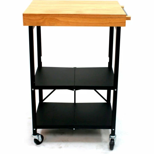 Origami Rack Origami RBT-03 Collapsible Kitchen Island Cart, 23" x 16" Shelf, Black - Image 9