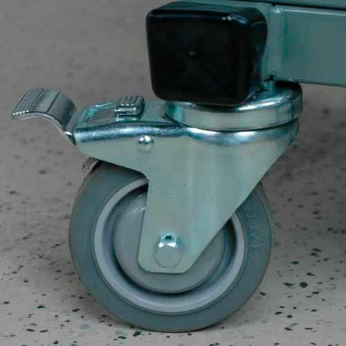 Stackbin Mobile Computer Desk w/ Top Shelf, 36"W x 24"D x 33-1/2"H, Gray - Image 3